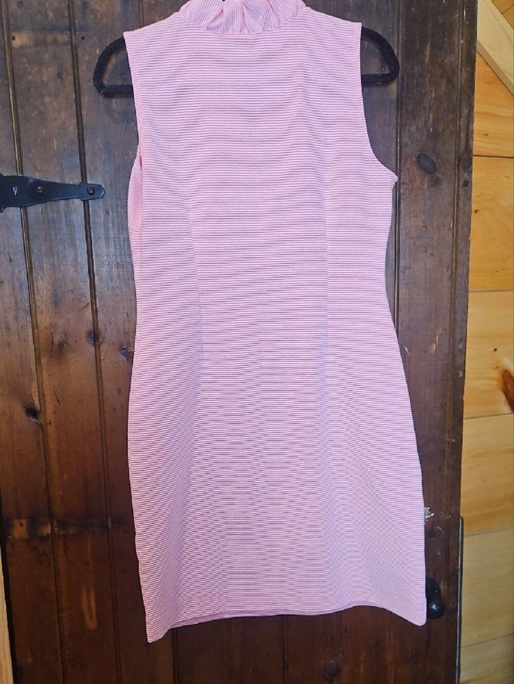 Talbots Pink Ruffle V-Neck Sheath Dress - Picture 4 of 5